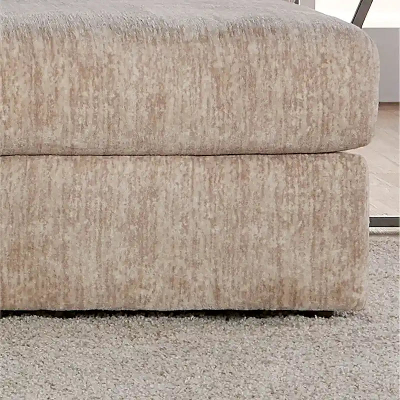 Pouf de salon Nason de Roundhill Furniture, coloris parchemin