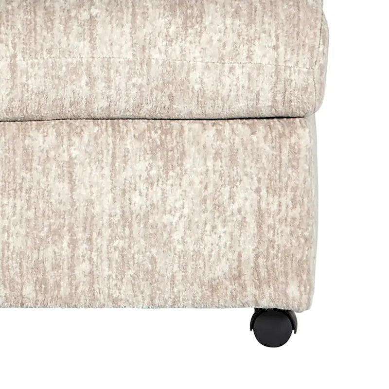 Pouf de salon Nason de Roundhill Furniture, coloris parchemin