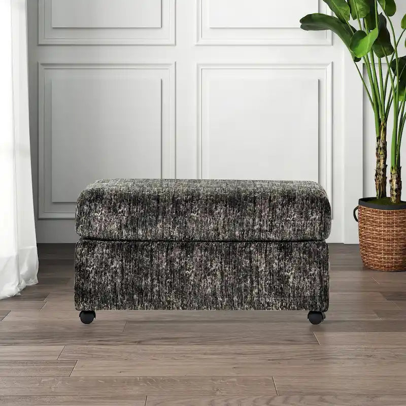 Pouf de salon Nason de Roundhill Furniture, coloris parchemin