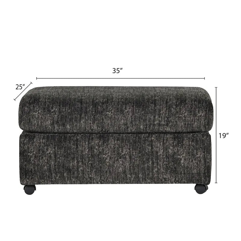 Pouf de salon Nason de Roundhill Furniture, coloris parchemin