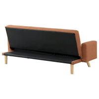 Canapé-lit futon Kori de 78 pouces avec dossier capitonné, pieds inclinés, tissu orange