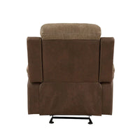 Emma Fauteuil inclinable coulissant manuel 38 pouces, microfibre brune, bois massif