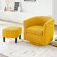 Fauteuil d'appoint pivotant à 360° en velours côtelé, canapé individuel confortable avec ottoman pour salon ou chambre à coucher