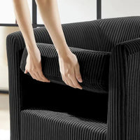 Fauteuil d'appoint pivotant à 360° en velours côtelé, canapé individuel confortable avec ottoman pour salon ou chambre à coucher