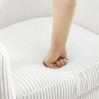 Fauteuil d'appoint pivotant à 360° en velours côtelé, canapé individuel confortable avec ottoman pour salon ou chambre à coucher