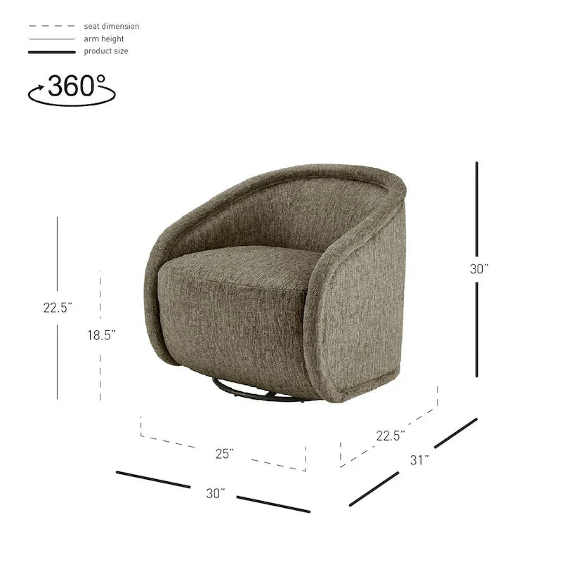 Fauteuil d'appoint pivotant en tissu Margareth