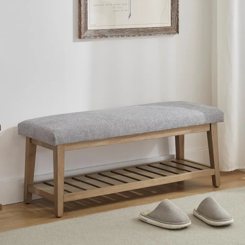 Banc d'entrée à chaussures, banc de rangement, banc rembourré