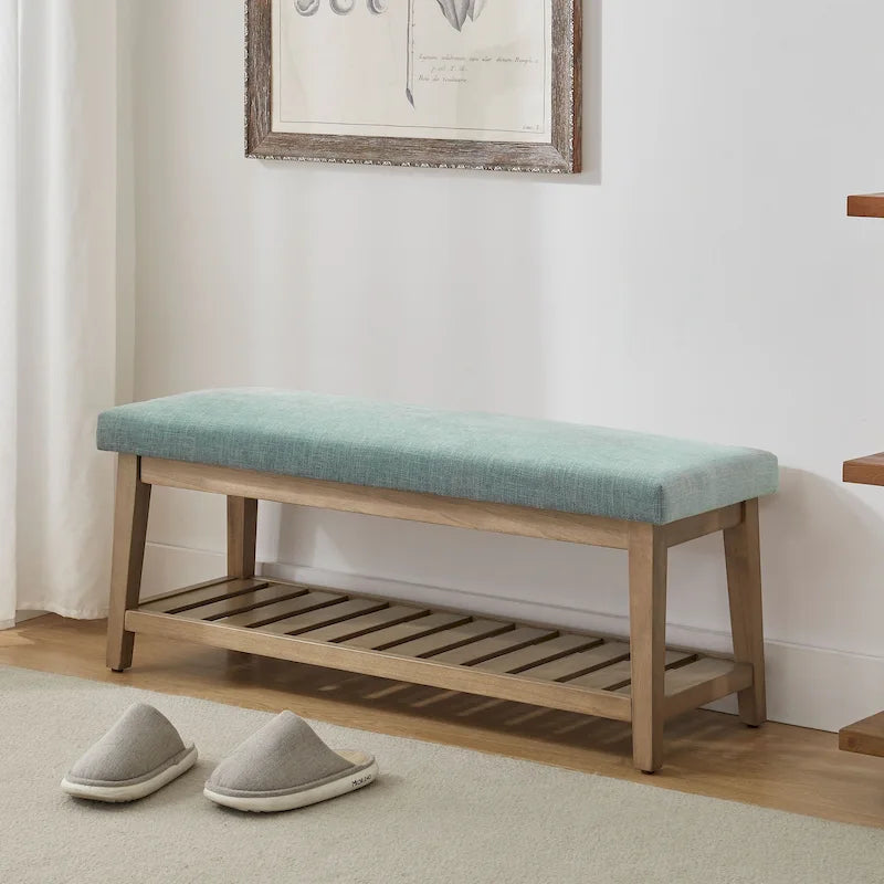 Banc d'entrée à chaussures, banc de rangement, banc rembourré