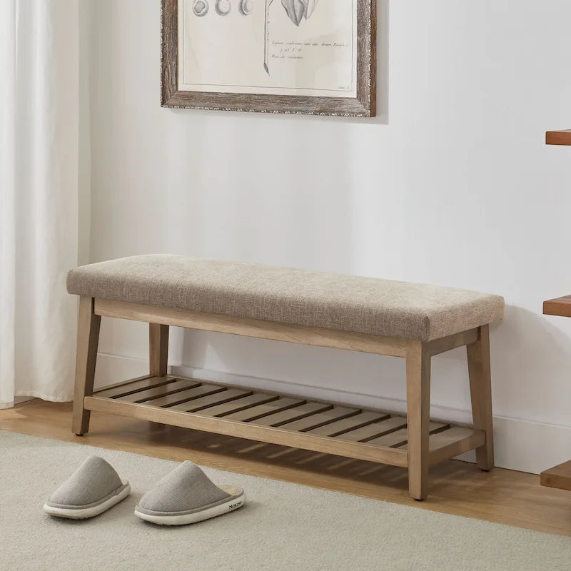 Banc d'entrée à chaussures, banc de rangement, banc rembourré