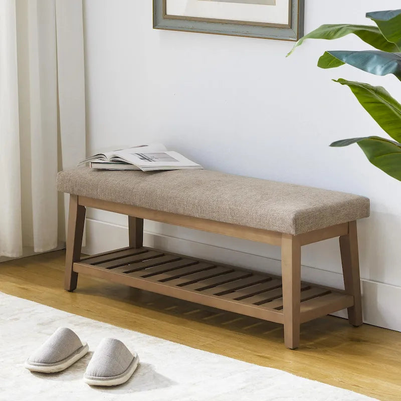 Banc d'entrée à chaussures, banc de rangement, banc rembourré