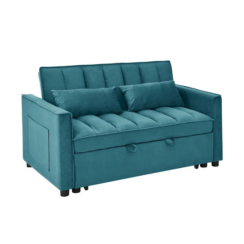 Causeuse-canapé moderne en velours avec lit escamotable, convertible 3 en 1 pour salon canapé-lit