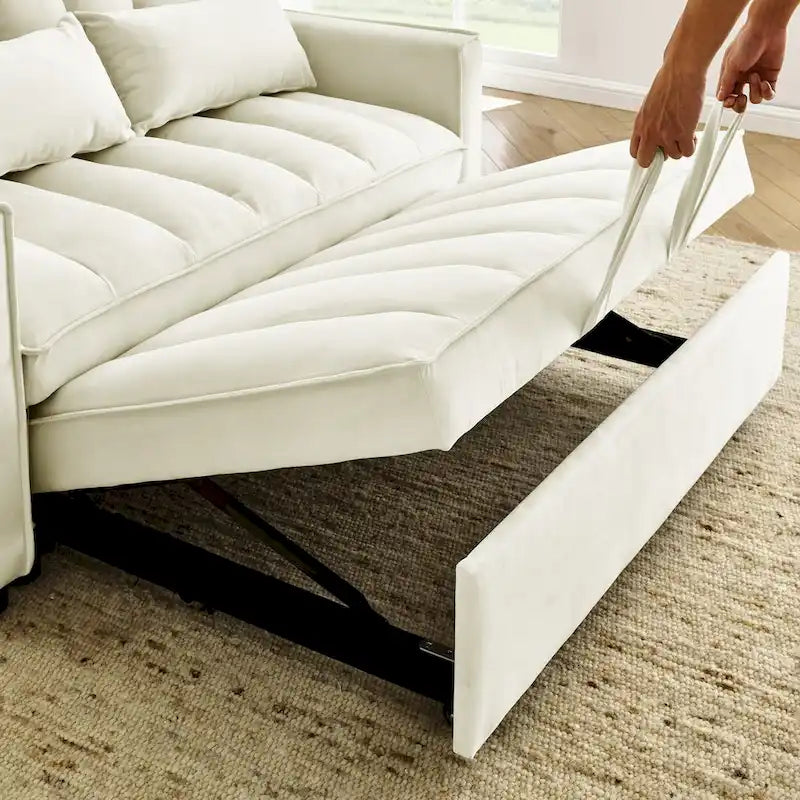 Causeuse-canapé moderne en velours avec lit escamotable, convertible 3 en 1 pour salon canapé-lit