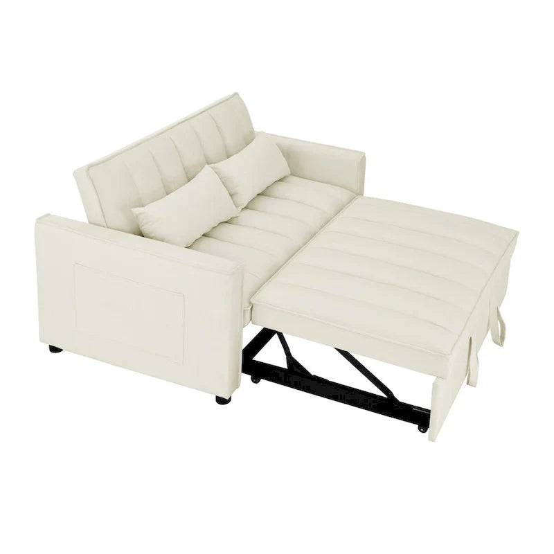 Causeuse-canapé moderne en velours avec lit escamotable, convertible 3 en 1 pour salon canapé-lit