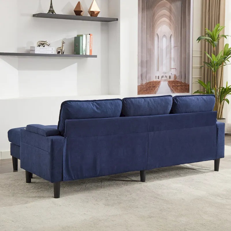 Canapé 3 places rembourré avec pouf de rangement pour salon