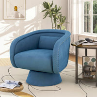Fauteuil baril pivotant clouté