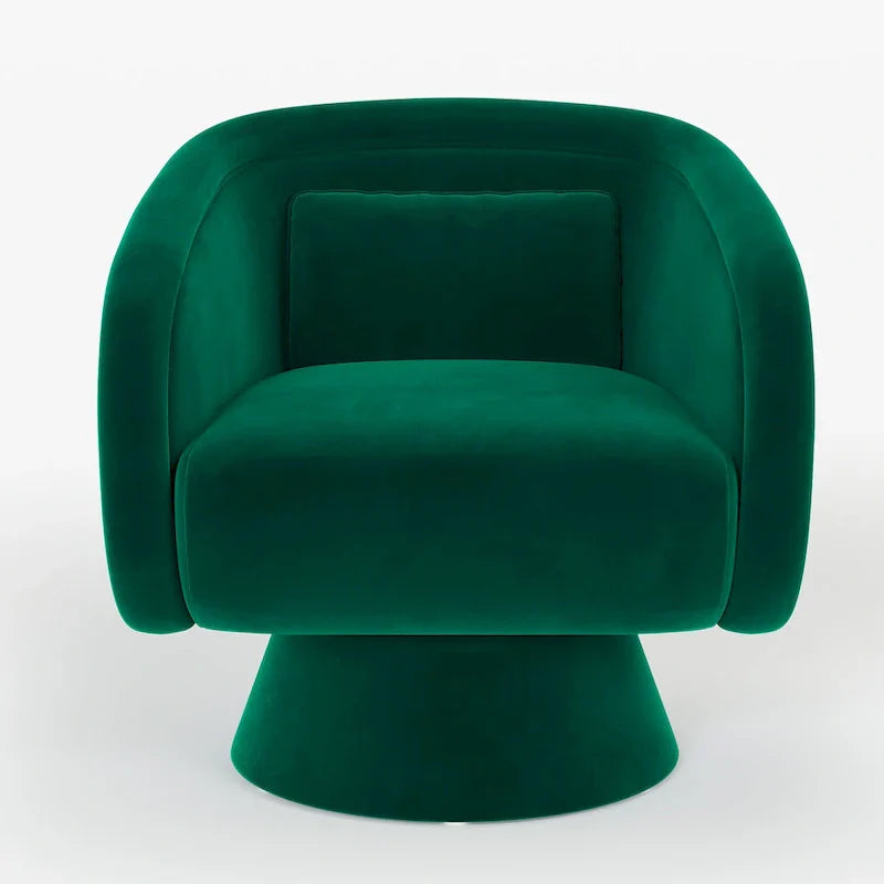 Fauteuil baril pivotant clouté