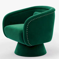 Fauteuil baril pivotant clouté