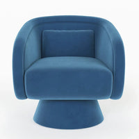 Fauteuil baril pivotant clouté