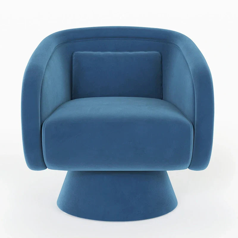 Fauteuil baril pivotant clouté