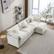 Canapé Rembourré en Chenille Forme L 112.2 pouces pour Salon, Canapé de Luxe Moderne avec Pouf