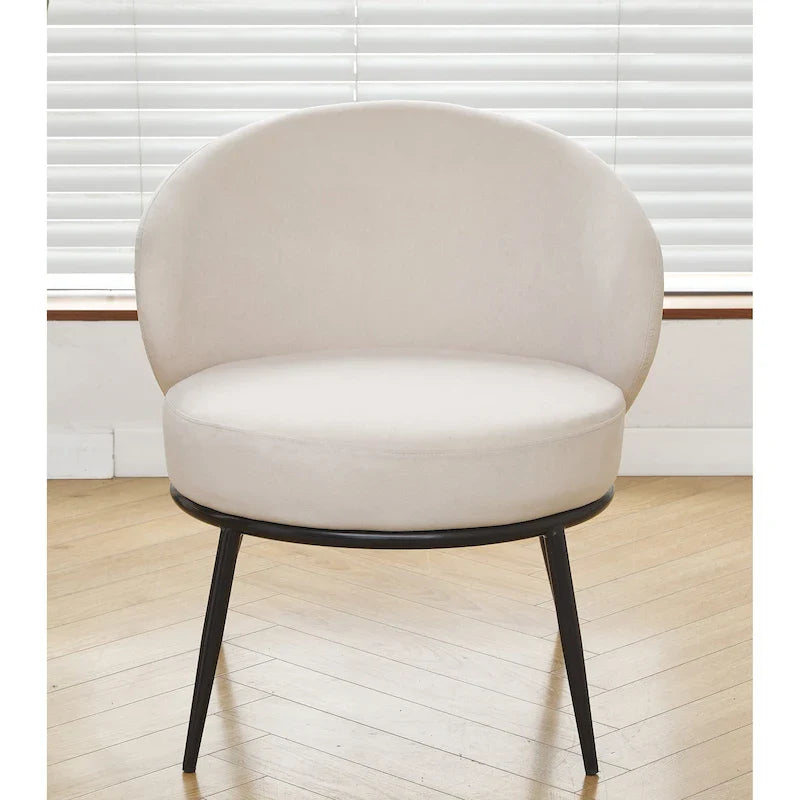 Fauteuil d'appoint de salon en velours, style milieu de siècle