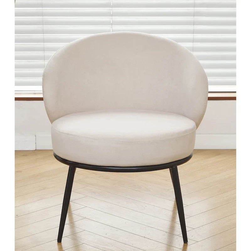 Fauteuil d'appoint de salon en velours, style milieu de siècle