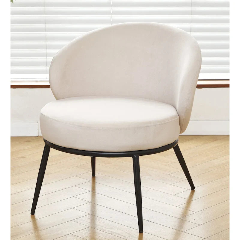 Fauteuil d'appoint de salon en velours, style milieu de siècle
