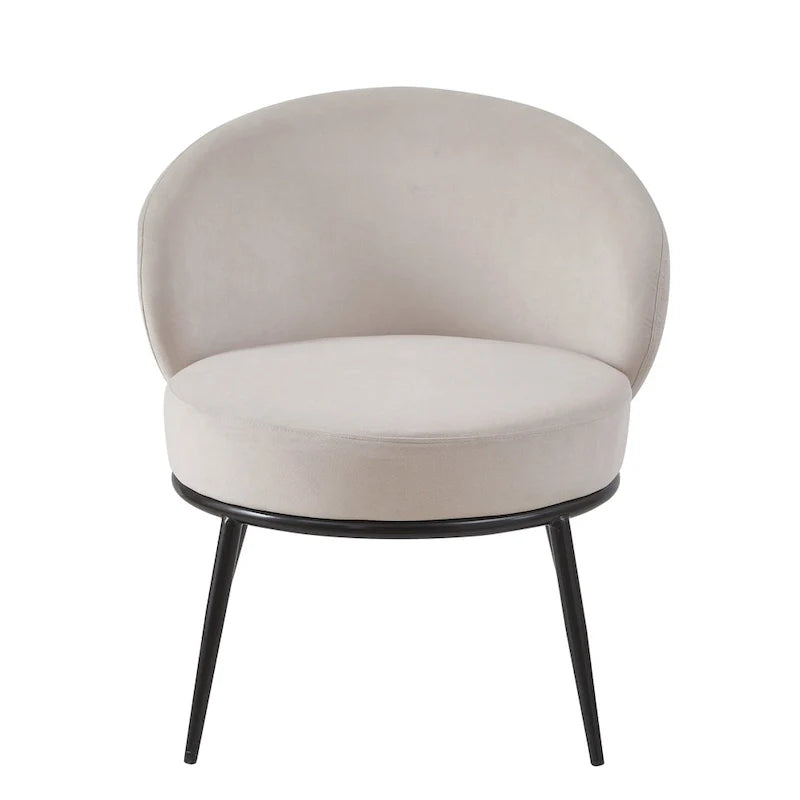Fauteuil d'appoint de salon en velours, style milieu de siècle