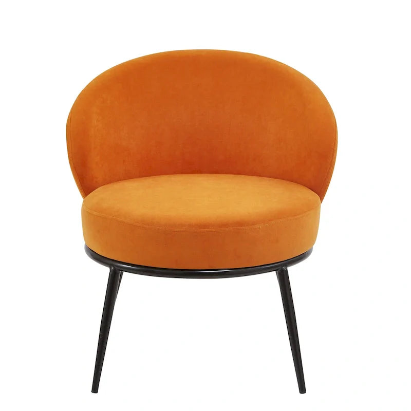 Fauteuil d'appoint de salon en velours, style milieu de siècle