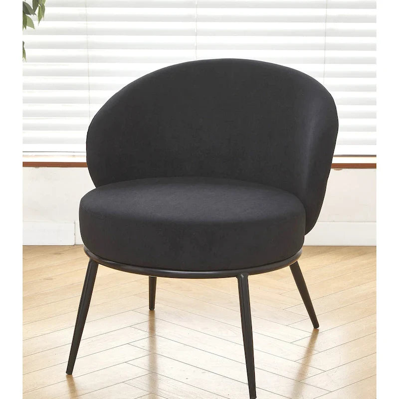 Fauteuil d'appoint de salon en velours, style milieu de siècle
