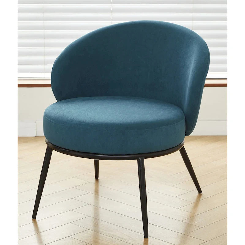 Fauteuil d'appoint de salon en velours, style milieu de siècle