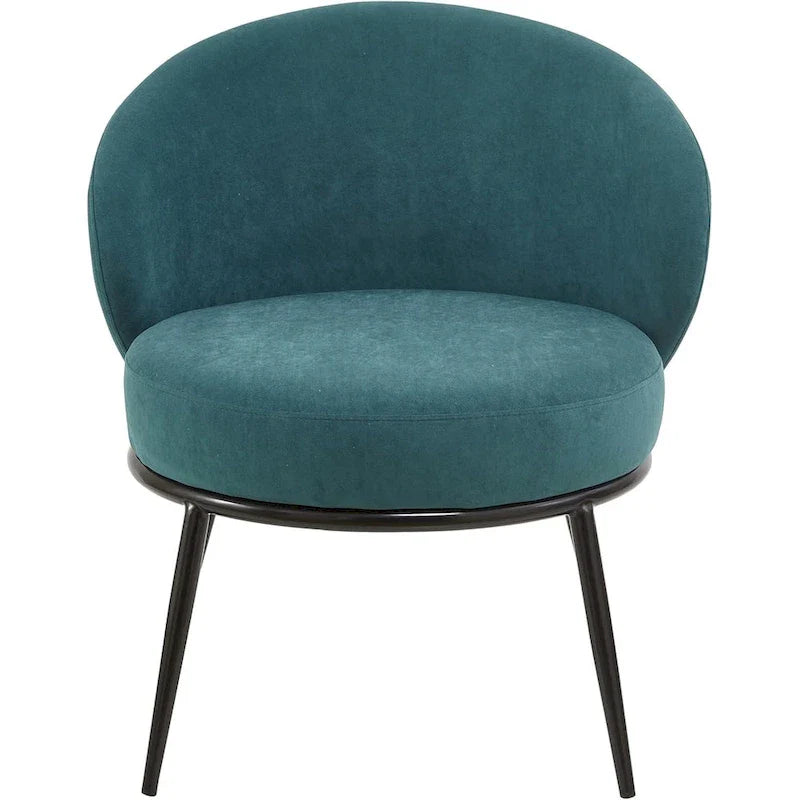 Fauteuil d'appoint de salon en velours, style milieu de siècle