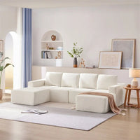 Canapé Sectionnel Modulable en Forme de U, Ensemble Canapé de Sol de Luxe en Chenille