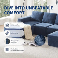 Canapé Sectionnel Modulable en Forme de U, Ensemble Canapé de Sol de Luxe en Chenille