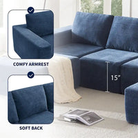 Canapé Sectionnel Modulable en Forme de U, Ensemble Canapé de Sol de Luxe en Chenille