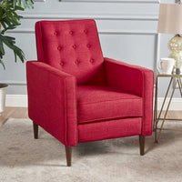 Fauteuil inclinable moderne mid-century en tissu avec pieds en bouleau par Christopher Knight Home
