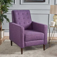 Fauteuil inclinable moderne mid-century en tissu avec pieds en bouleau par Christopher Knight Home