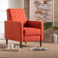 Fauteuil inclinable moderne mid-century en tissu avec pieds en bouleau par Christopher Knight Home