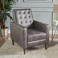 Fauteuil inclinable moderne mid-century en tissu avec pieds en bouleau par Christopher Knight Home