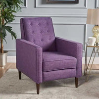 Fauteuil inclinable moderne mid-century en tissu avec pieds en bouleau par Christopher Knight Home