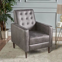 Fauteuil inclinable moderne mid-century en tissu avec pieds en bouleau par Christopher Knight Home