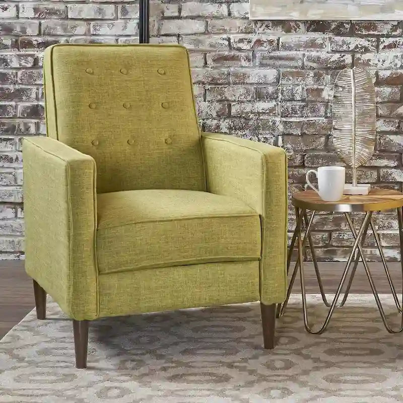 Fauteuil inclinable moderne mid-century en tissu avec pieds en bouleau par Christopher Knight Home