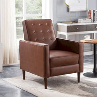 Fauteuil inclinable moderne mid-century en tissu avec pieds en bouleau par Christopher Knight Home