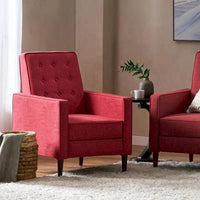Fauteuil inclinable moderne mid-century en tissu avec pieds en bouleau par Christopher Knight Home