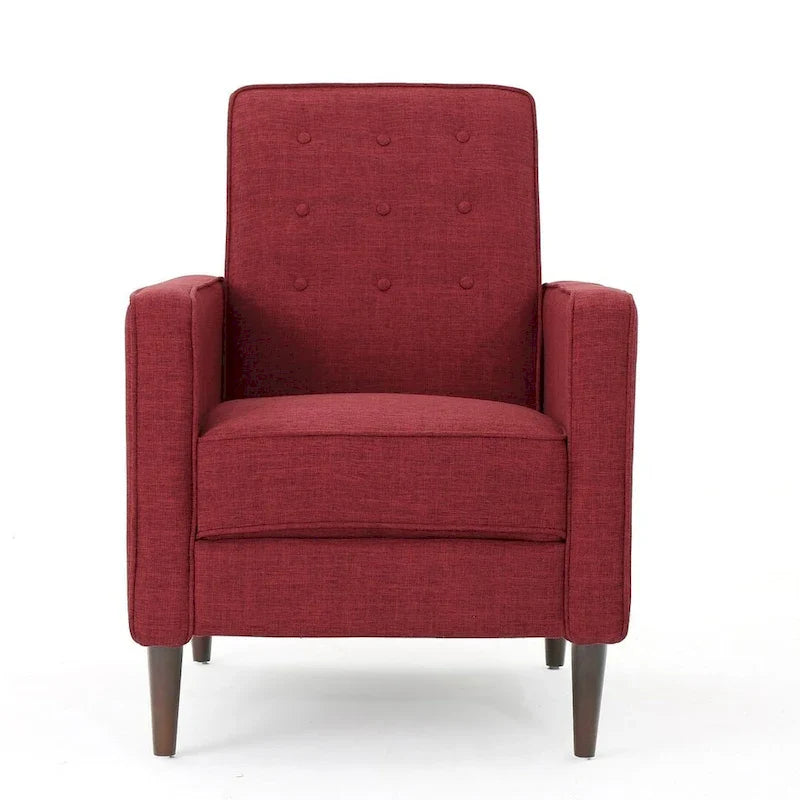Fauteuil inclinable moderne mid-century en tissu avec pieds en bouleau par Christopher Knight Home