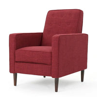 Fauteuil inclinable moderne mid-century en tissu avec pieds en bouleau par Christopher Knight Home