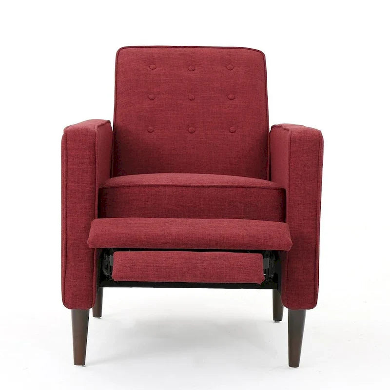Fauteuil inclinable moderne mid-century en tissu avec pieds en bouleau par Christopher Knight Home