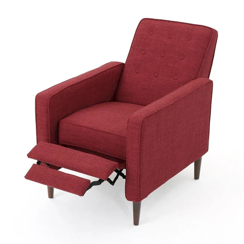Fauteuil inclinable moderne mid-century en tissu avec pieds en bouleau par Christopher Knight Home