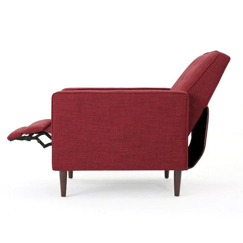 Fauteuil inclinable moderne mid-century en tissu avec pieds en bouleau par Christopher Knight Home