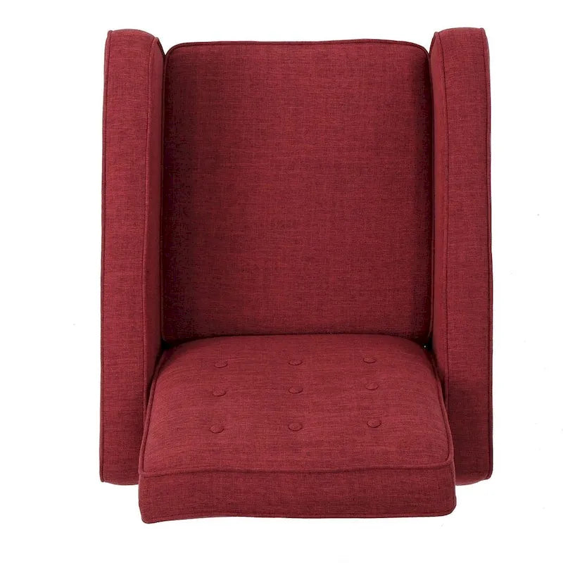 Fauteuil inclinable moderne mid-century en tissu avec pieds en bouleau par Christopher Knight Home